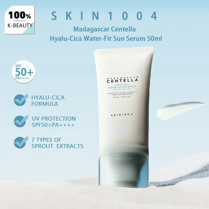 SKIN1004 Madagascar Centella Hyalu-Cica Water-Fit Sun Serum SPF50+ PA++++, Protector Solar Fuerte,.webp